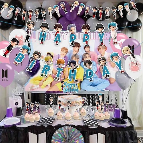 Seyal Tiny Tan BTS Theme Birthday Decorations
