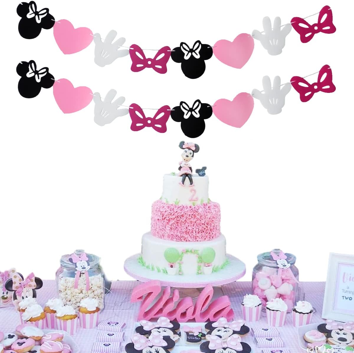 Minnie Themed Felt Garland Birthday Banner Decoration Supplies