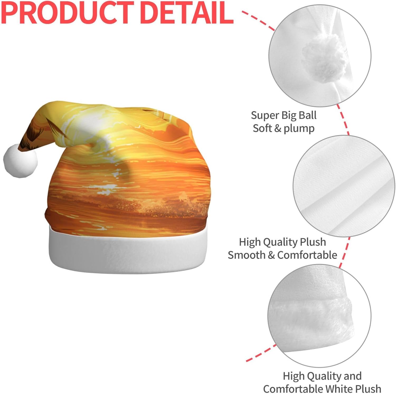 QinZheng Personalized Santa Hat with Palm Tree Print