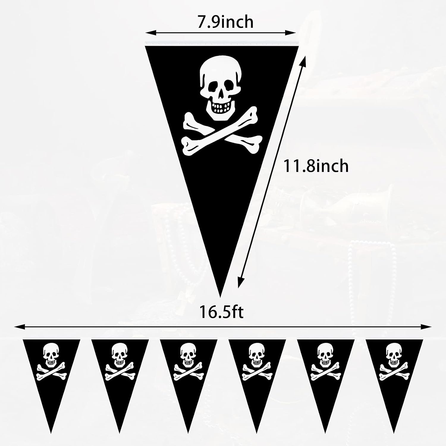 Tatuo 90 Pcs Pirate Flag Bunting Decorations