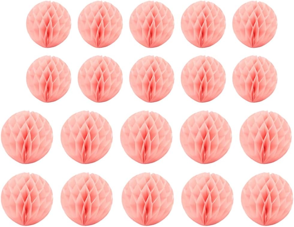 20pcs Peach Honeycomb Flower Balls for Party Decorations