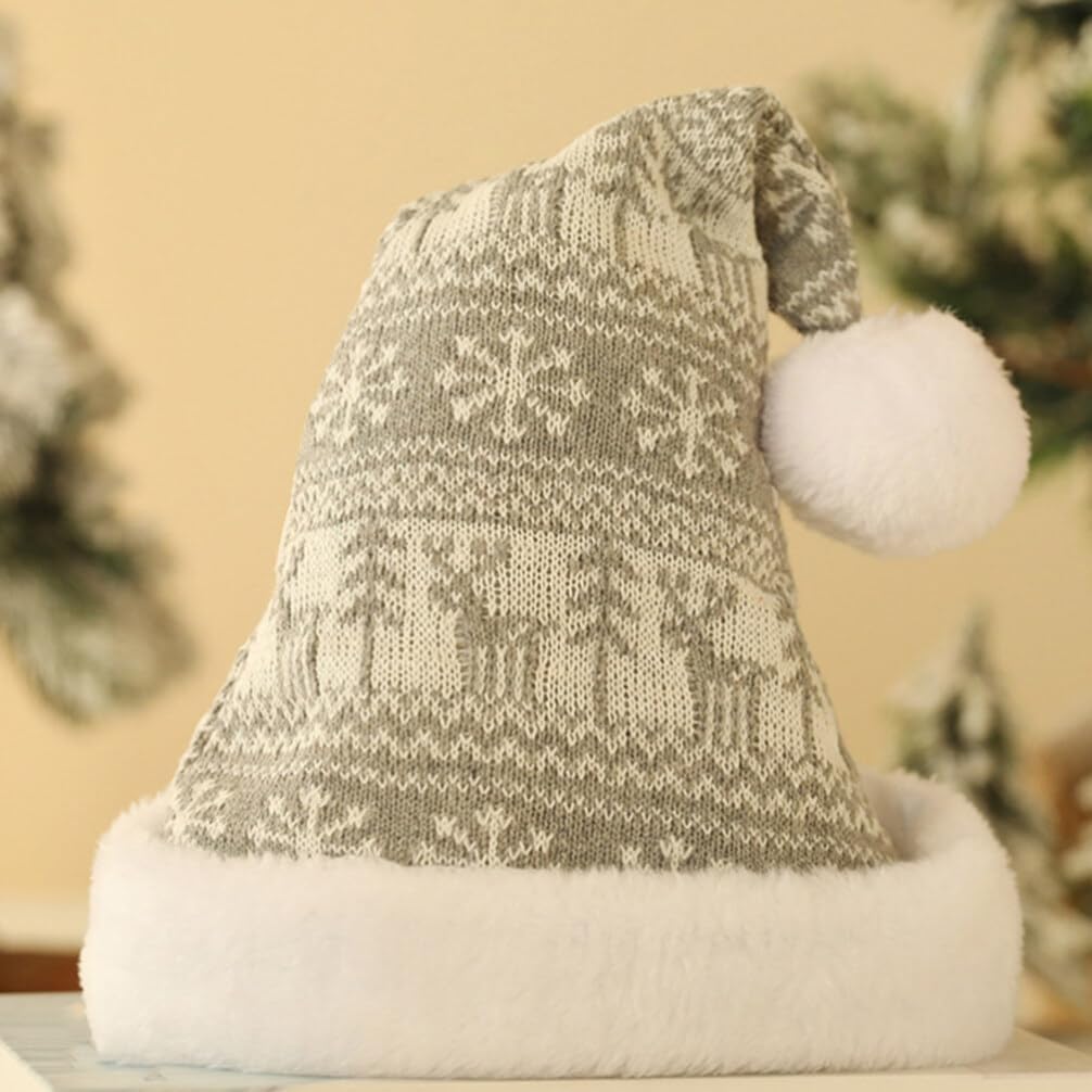 Didiseaon Knitted Santa Hat Christmas Party Winter Hat Costume