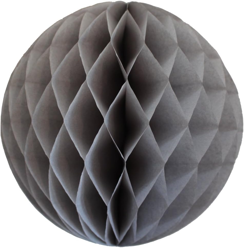 Gray Honeycomb Balls Set of 3 12 8 5 Inch