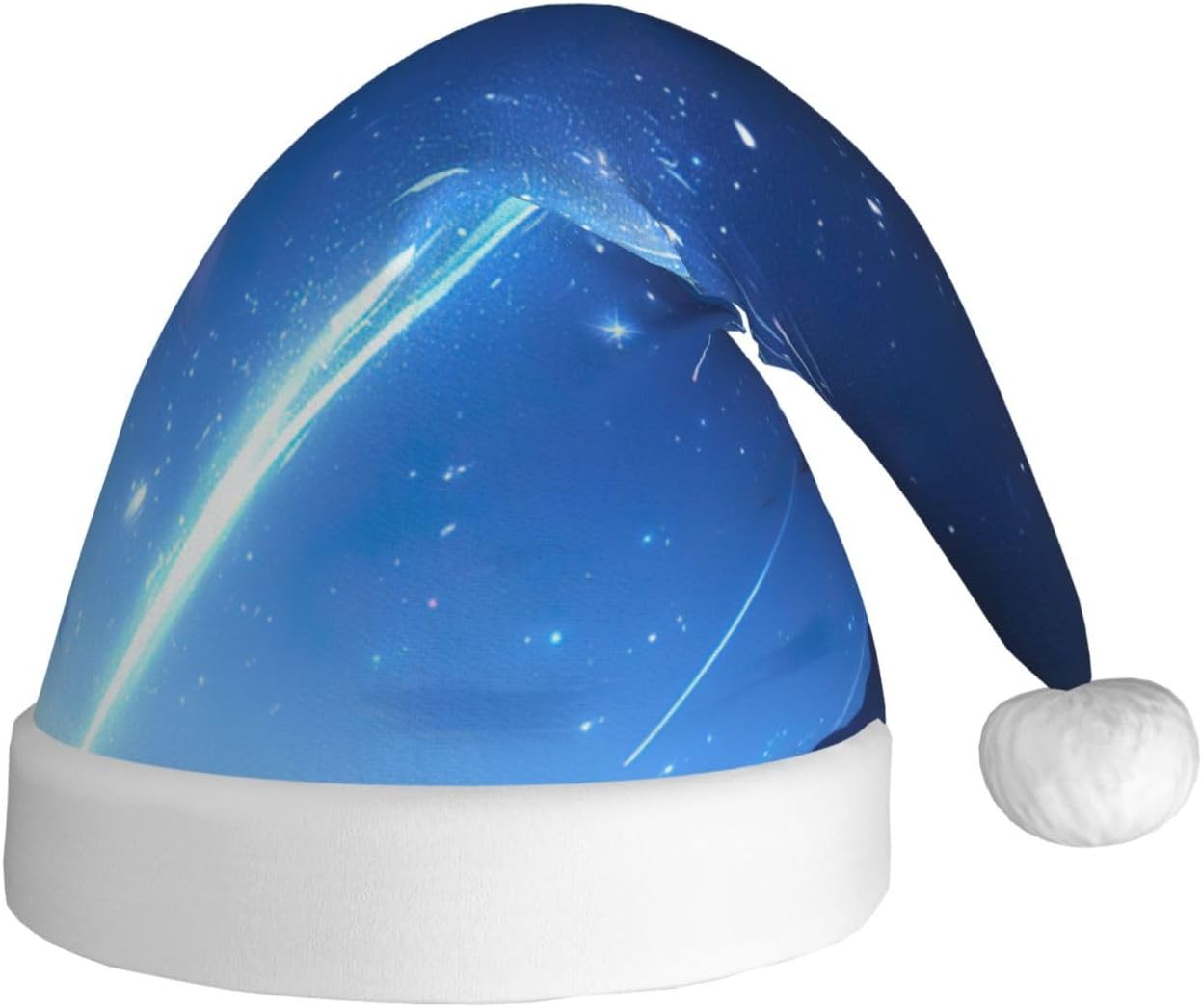 QIN ZHENG Splendid Star Print Santa Hat for Women Adult