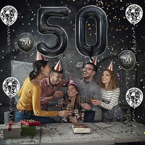 50th Birthday Balloons Decor Set for Men and Women