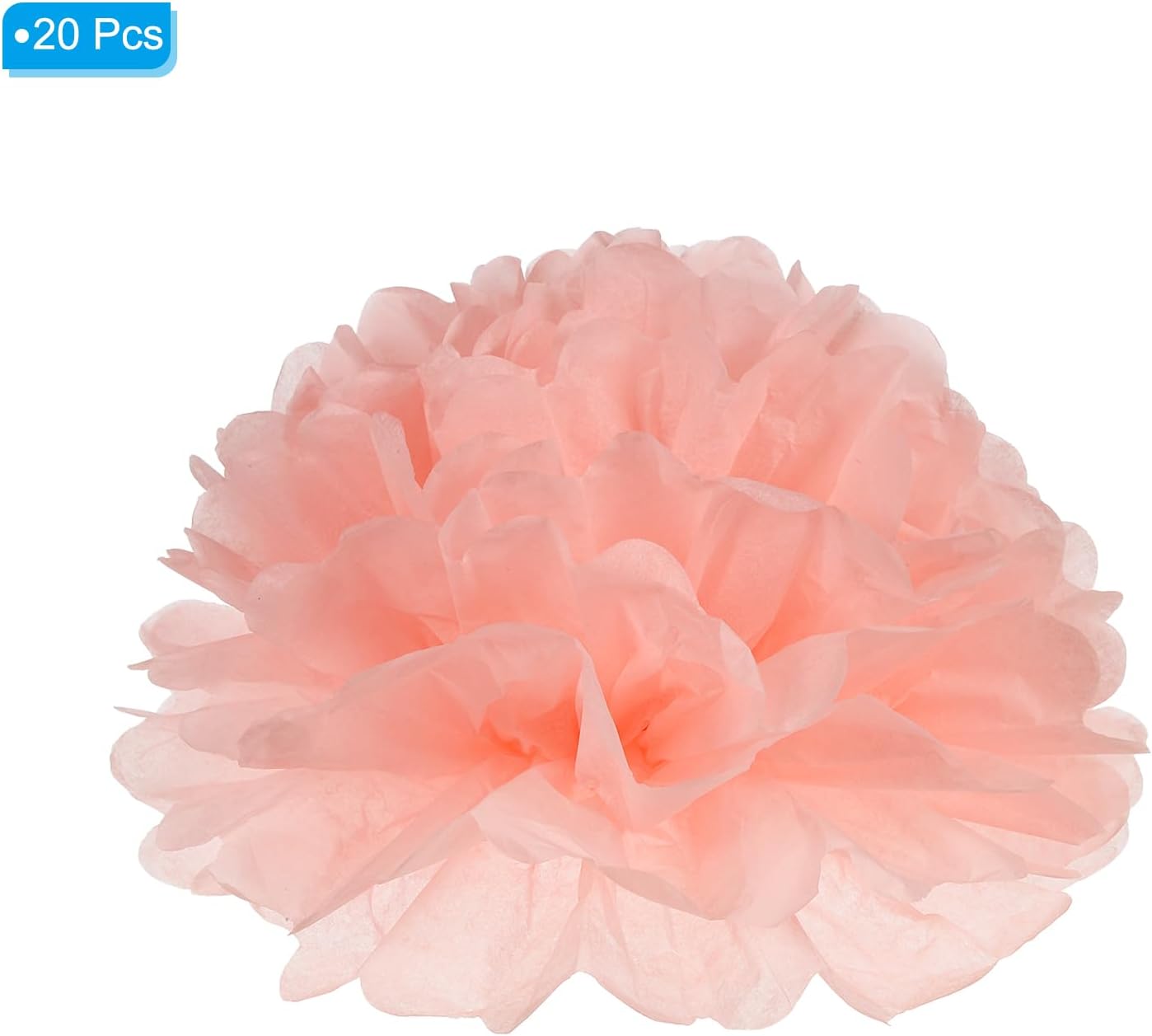 PATIKIL 4 Inch Tissue Pom Poms Flowers 20 Pack Light Orange