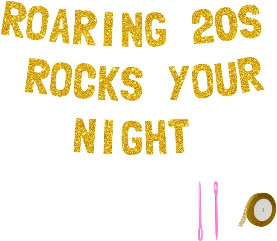 Meowoo Roaring 20s Gold Banner Decor for Parties