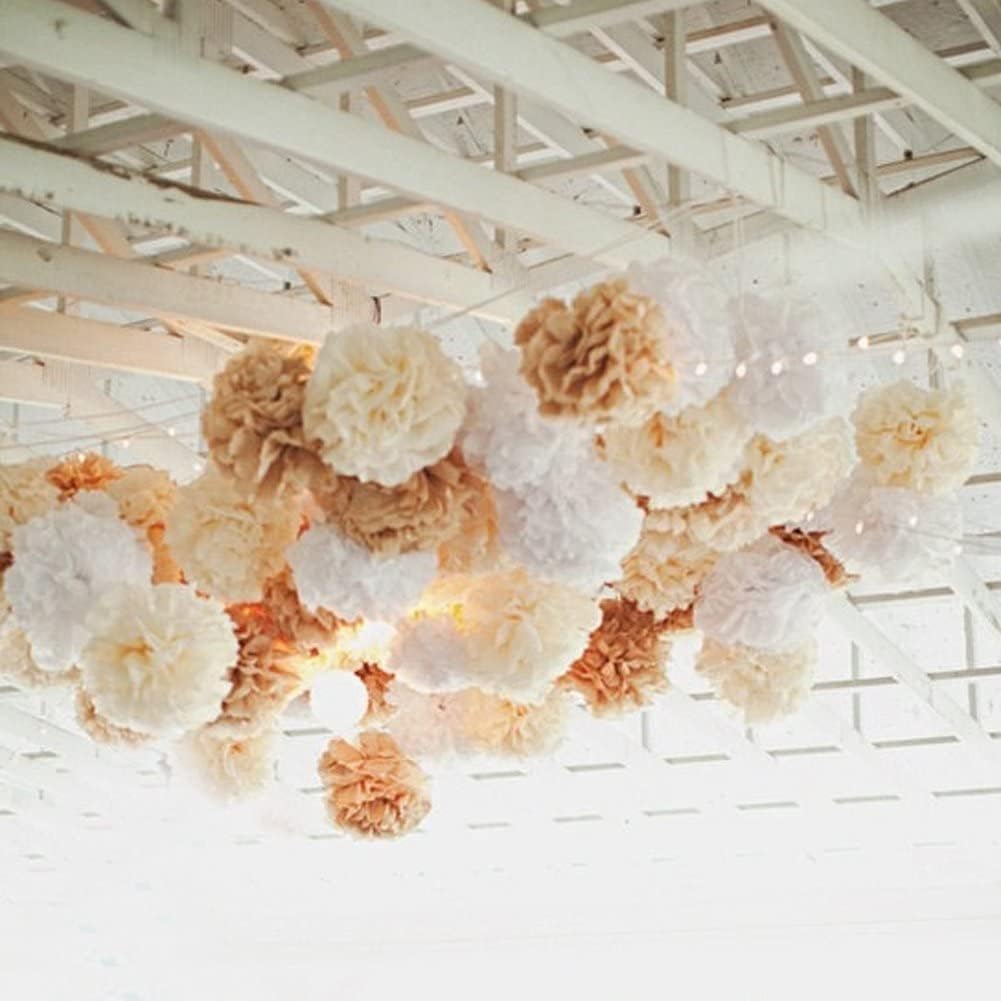 Rose Gold Gradient Tissue Pom Poms 12pcs Wedding Party Decor