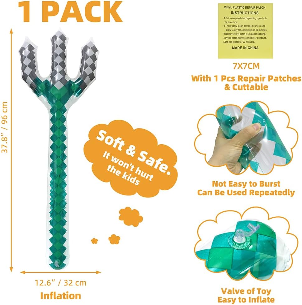 Hokilands 38 Inch Pixel Trident Inflatable Party Favor