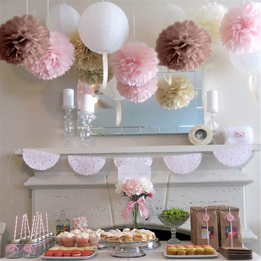Binpeng Pompom Flower Balls Wedding Decorations 9pcs