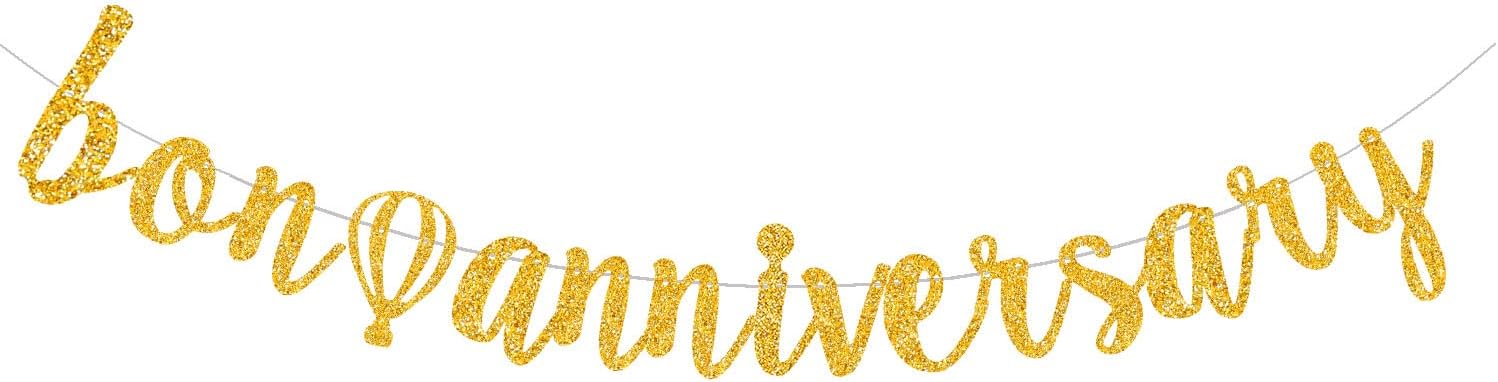 MELEG Bon Anniversaire Birthday Bunting Garland Decorations