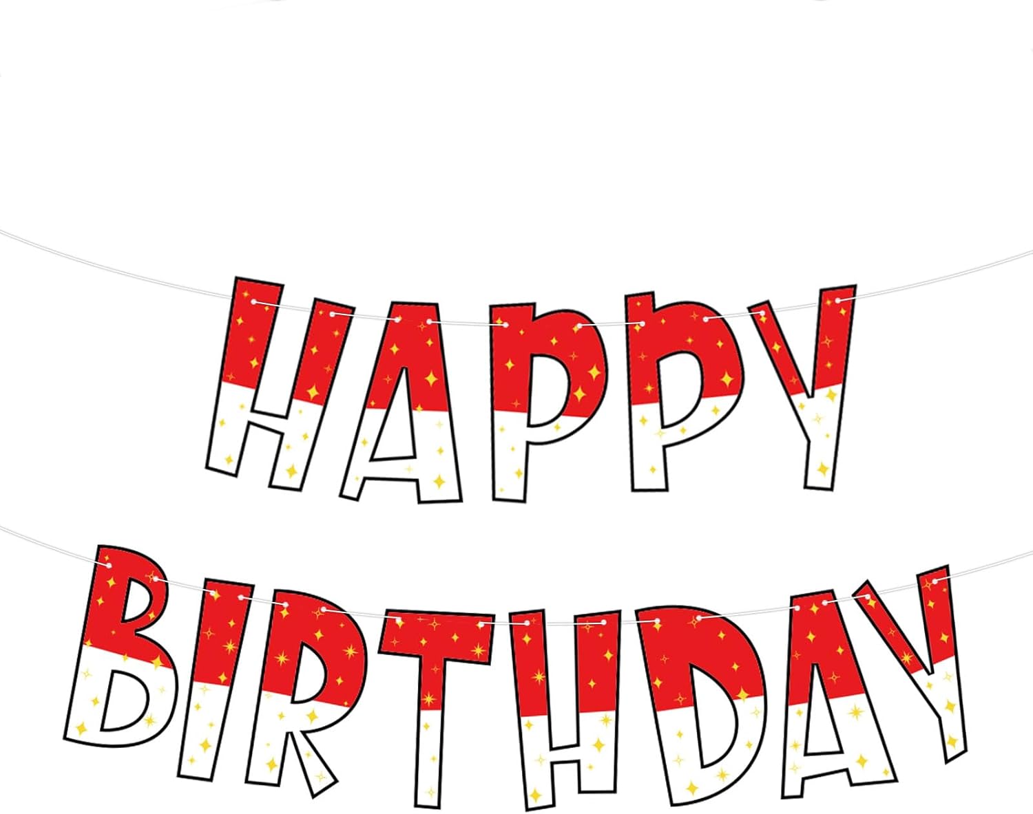 Cartoon Happy Birthday Banner with Hanging Guide Needle