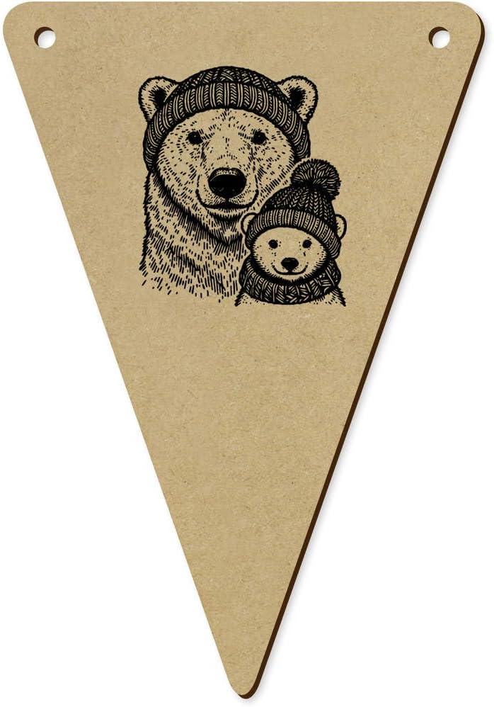5x140mm Polar Bear Family Wooden Bunting Flags