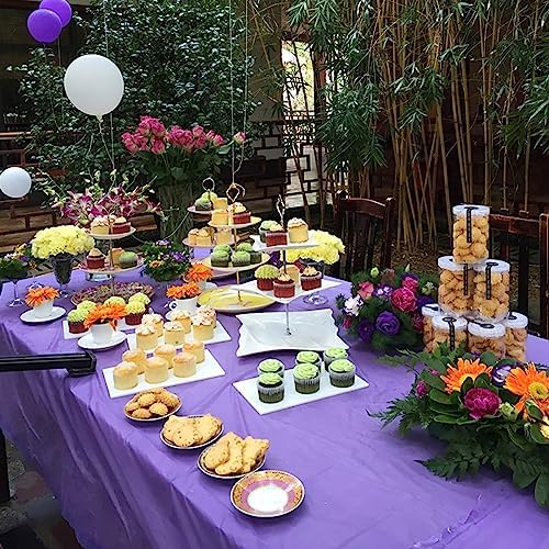 OULIGET 8 Ft Rectangle Tablecloths 2 Pack Purple Yellow