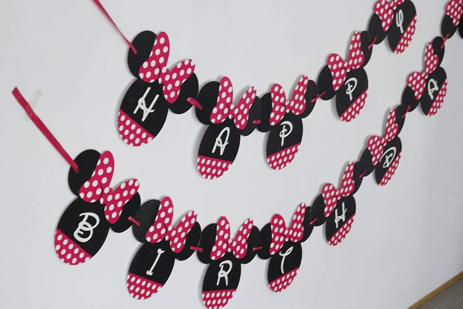 Minnie Mouse Birthday Banner with Pink Ears