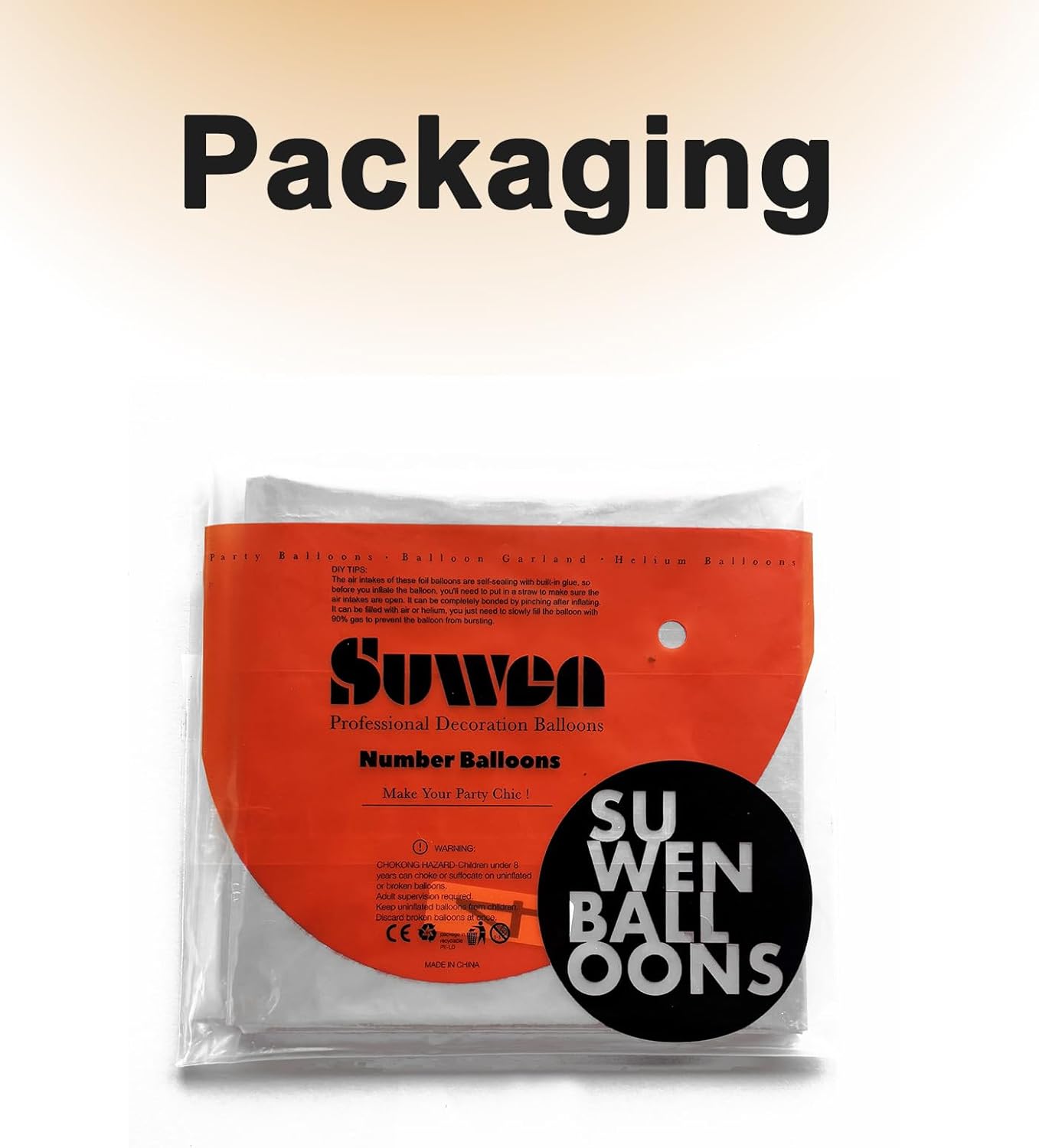 SUWEN 40 Inch White Foil 2 Number Balloons