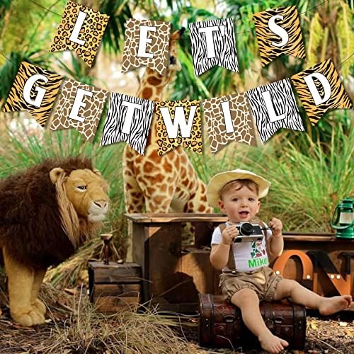 Wild Animal Banner for Jungle Party Decorations