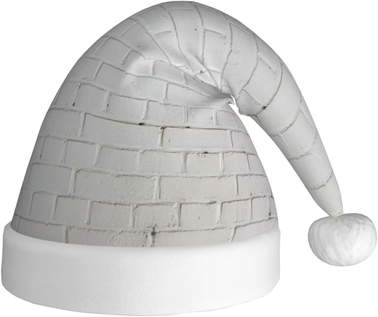 QINZHENG Old White Brick Wall Santa Hat for Women