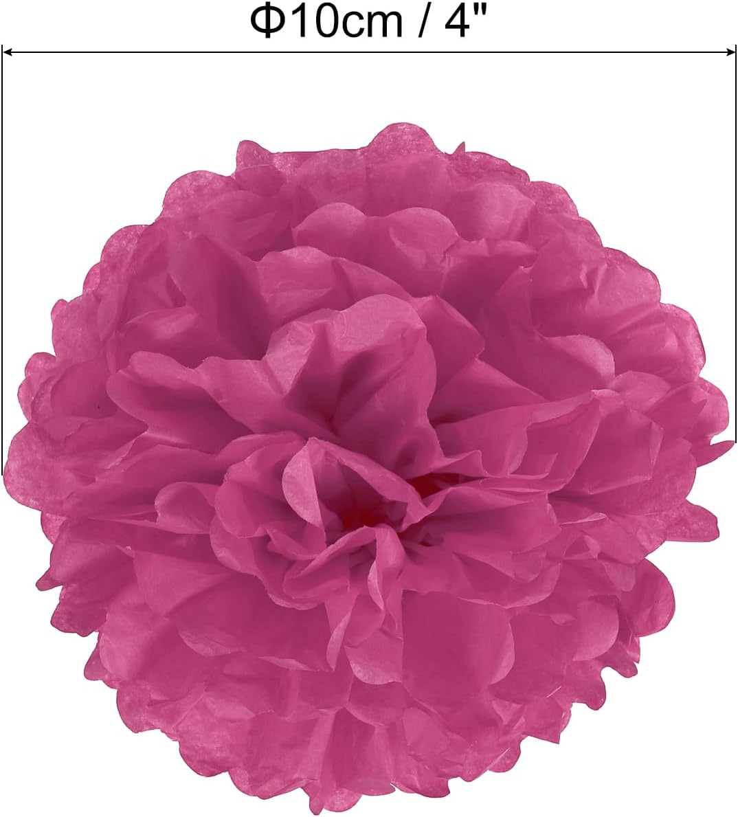 PATIKIL 4 Inch Fuchsia Tissue Pom Poms Flowers 20 Pack