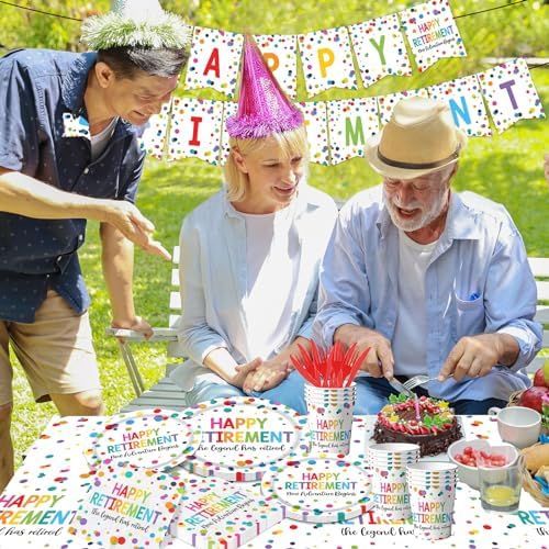 Retirement Party Decor Set 142pcs Plates Napkins Cups Tableware