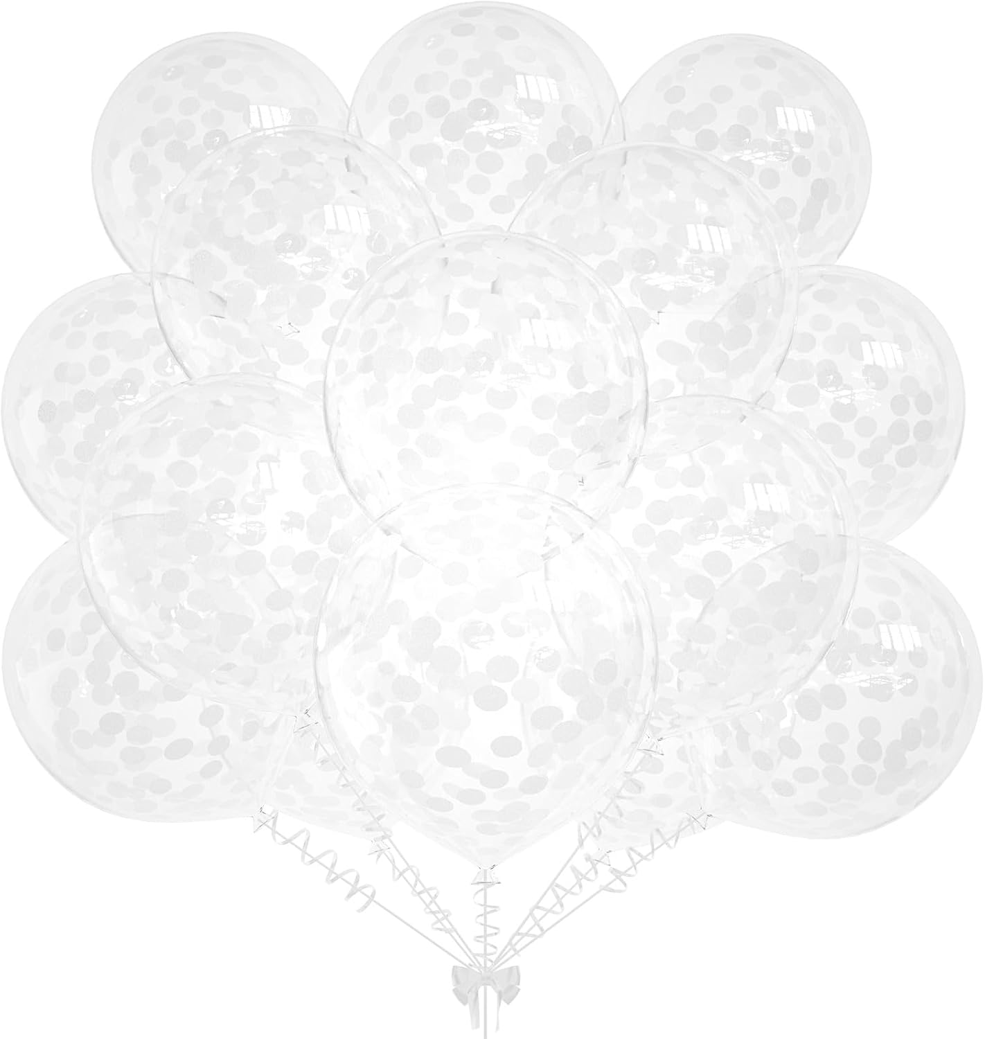50pcs White Confetti Balloons for Party Decorations