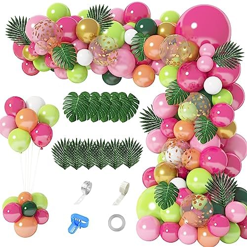 146Pcs Tropical Balloons Garland Arch Kit