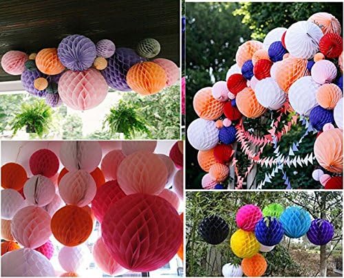 Daily Mall 15Pcs Honeycomb Paper Balls Pink Set