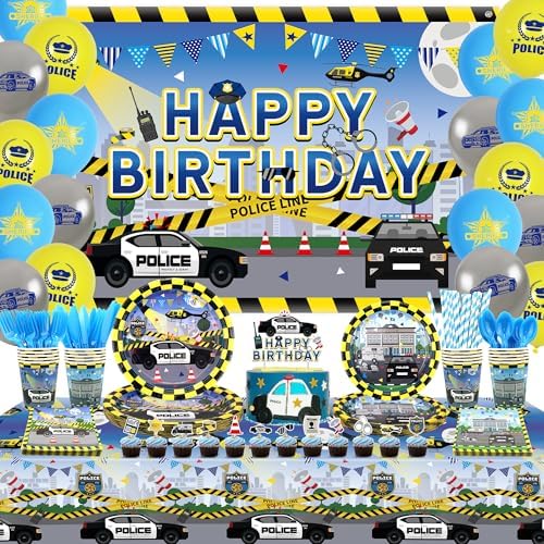 KEFAN Police Birthday Party Decorations Set
