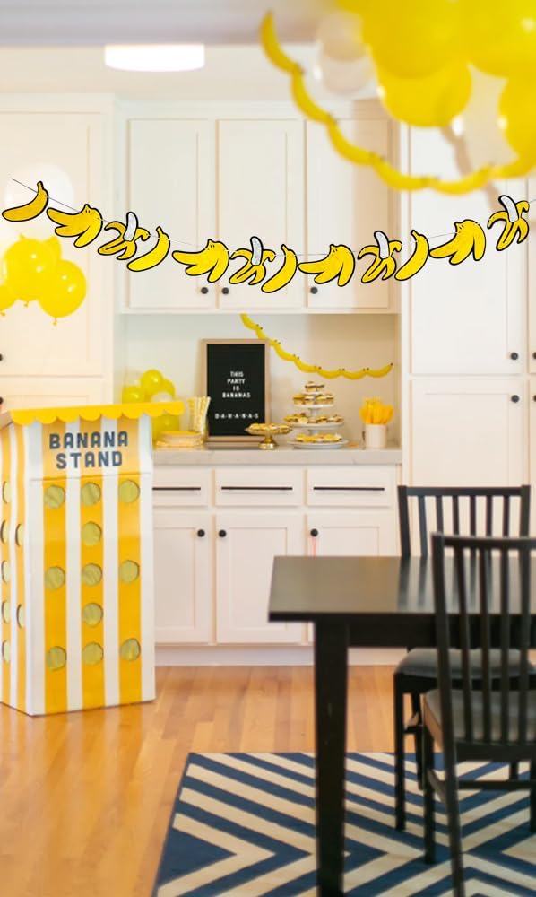 Banana Birthday Banner Party Decor 12 Pieces