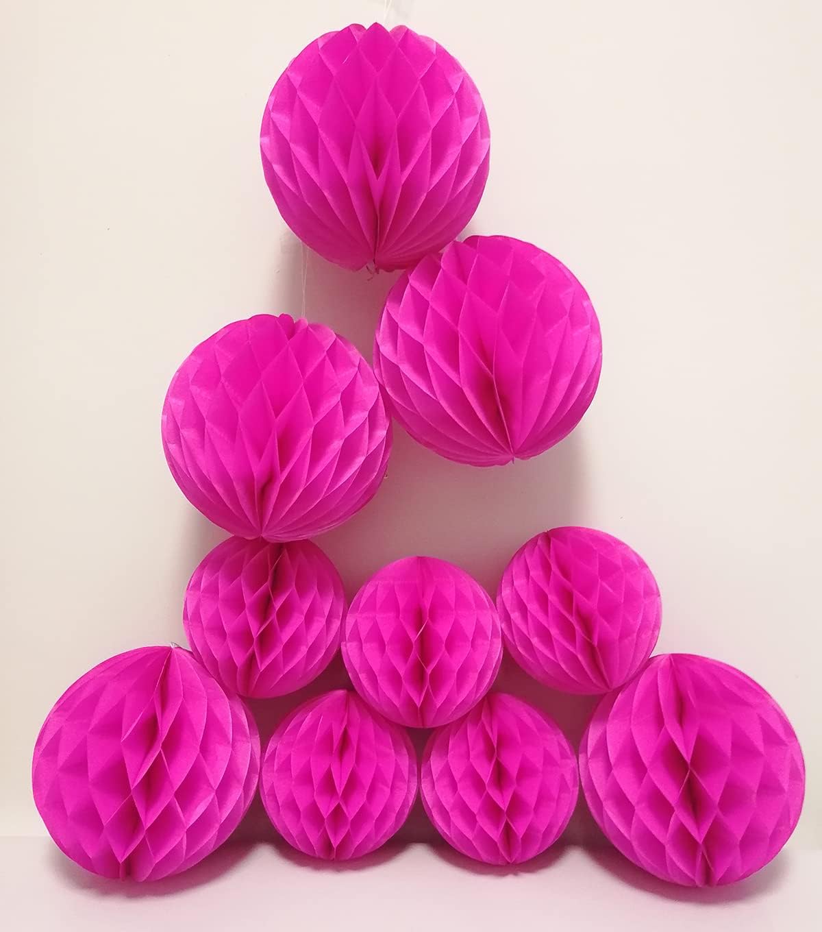 Honeycomb Balls Party Decorations 10 Pieces Rose Red