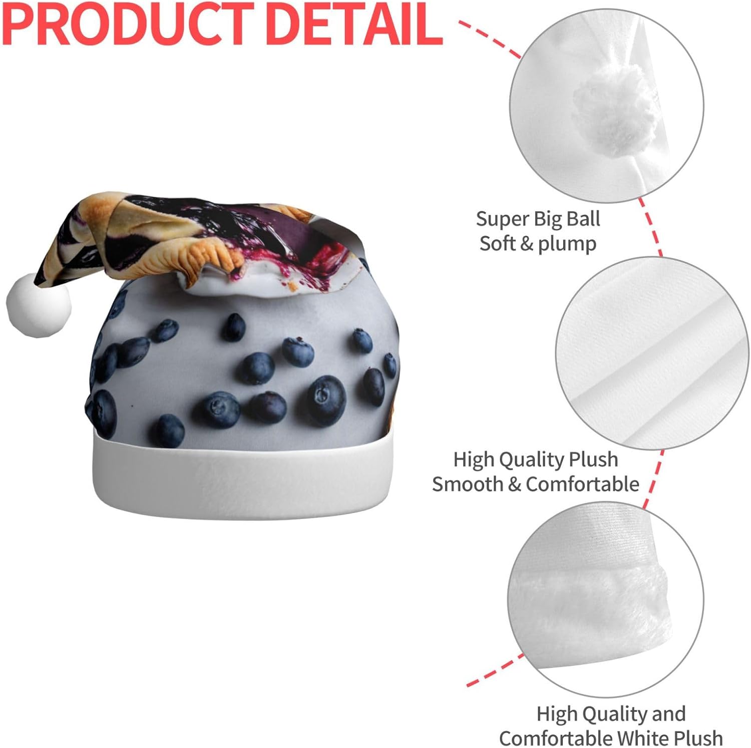 QINZHENG Santa Hat with Blueberry Pie 04 Print