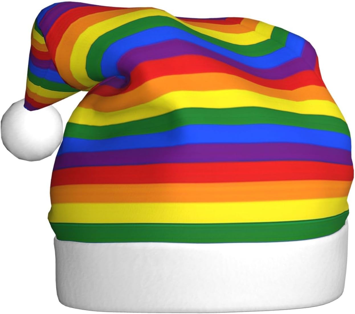 QINZHENG Personalized Rainbow Santa Hat