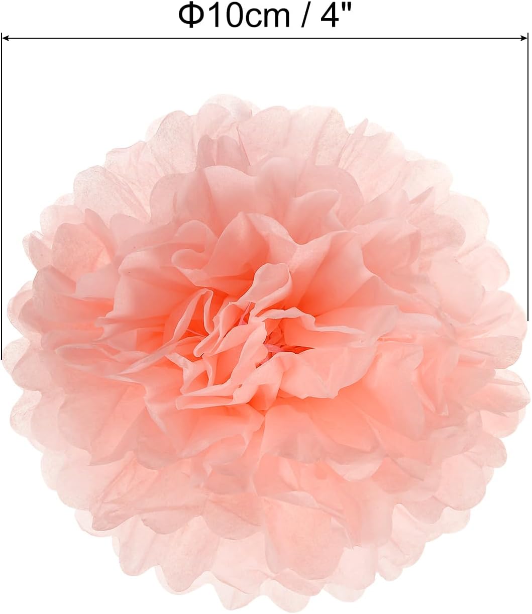 PATIKIL 4 Inch Tissue Pom Poms Flowers 20 Pack Light Orange