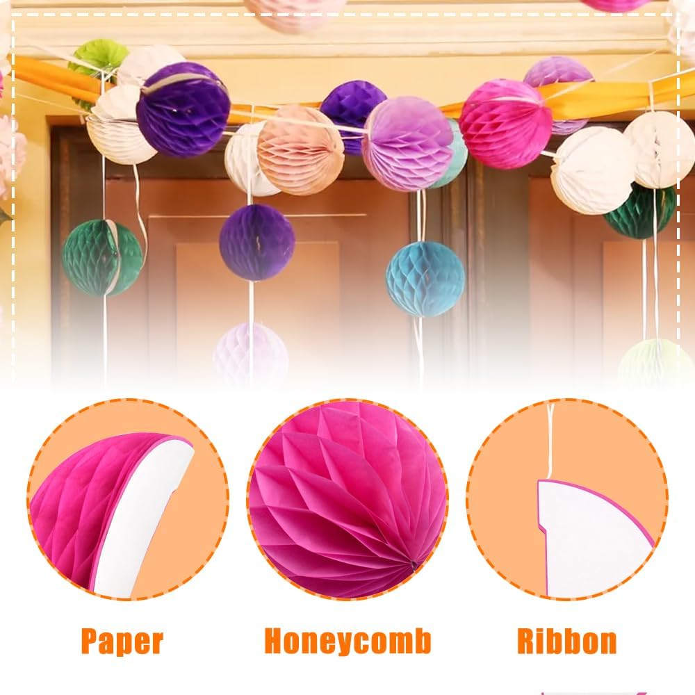 Ruidee 8 Piece Paper Honeycomb Balls Party Decoration 1