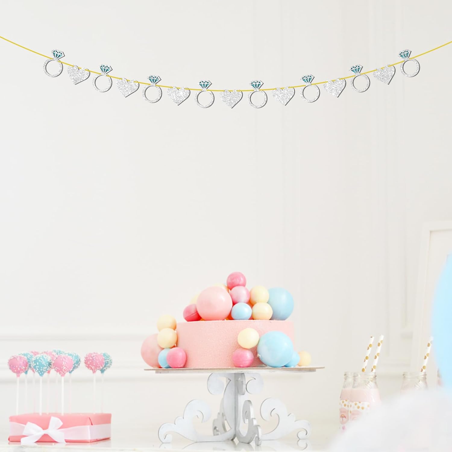 Diamond Ring Wedding Engagement Party Decor Banner