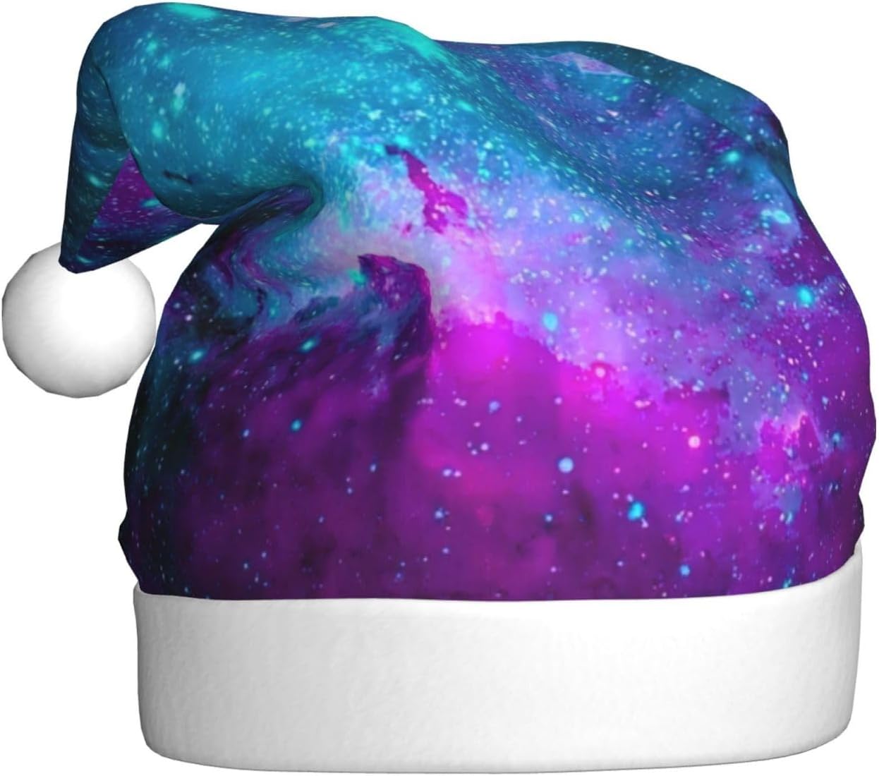 QINZHENG Cool Star River Print Santa Hat for Women