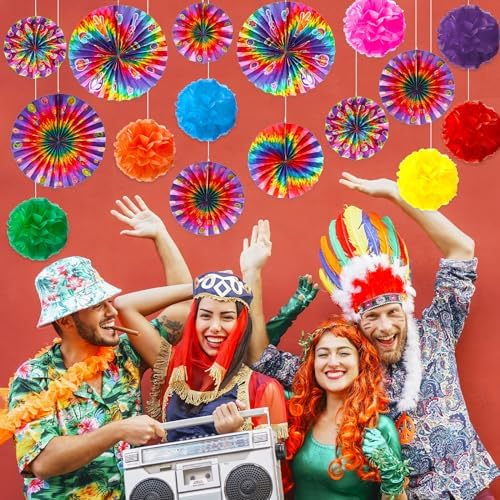 Outus 21 Pcs Hippie Party Decorations Set