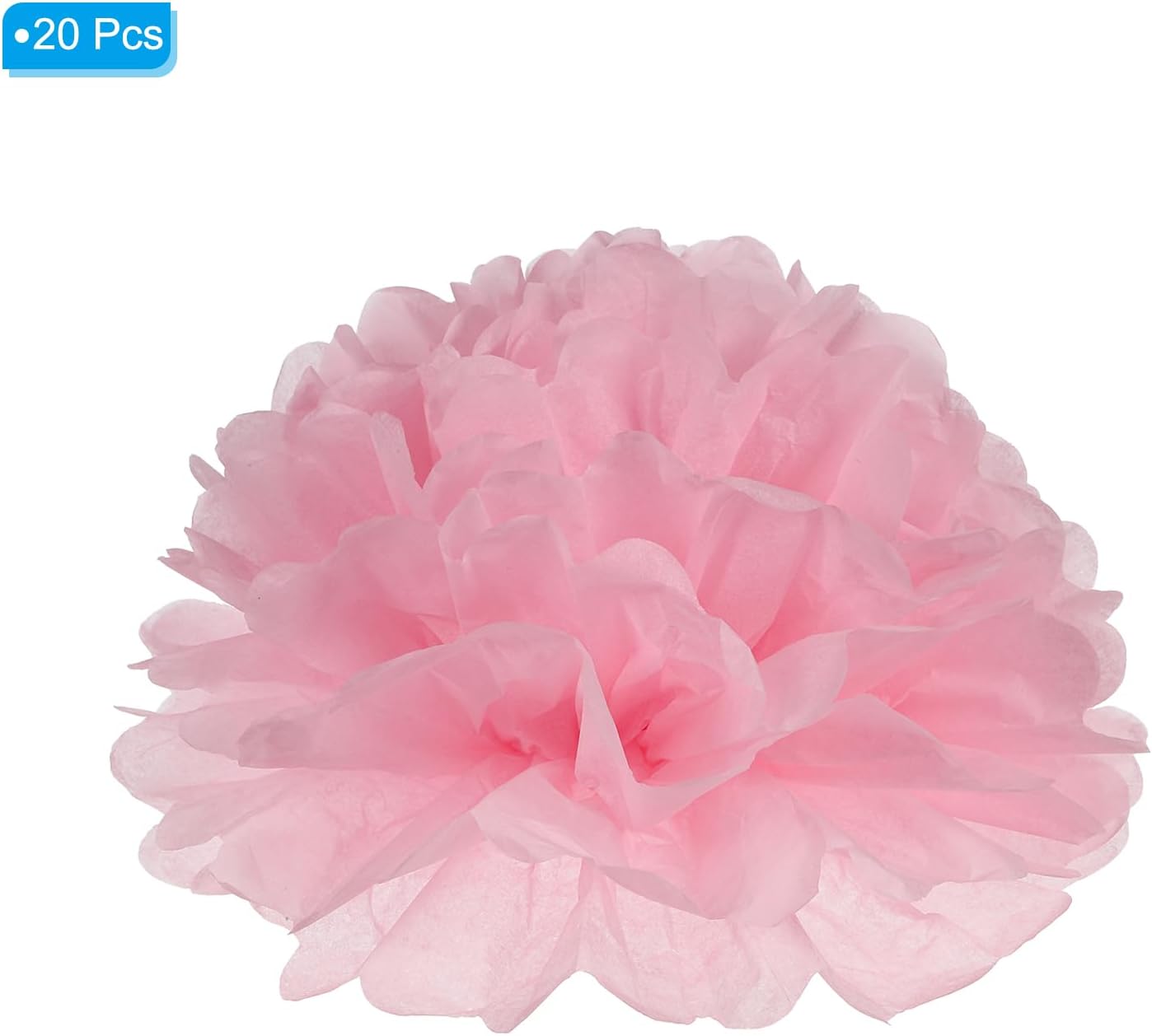 PATIKIL 4 Inch Light Pink Tissue Pom Poms 20 Pack