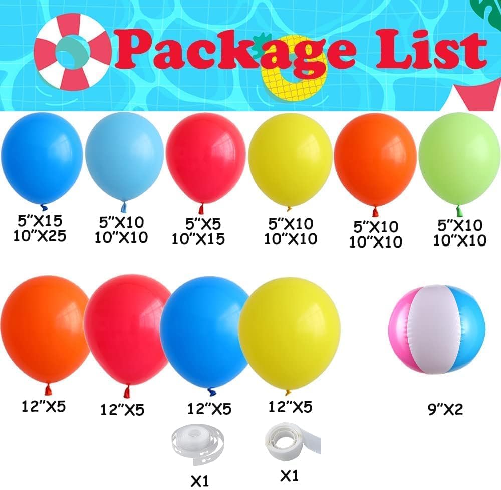 Pool Beach Party Balloon Garland Arch Kit 146pcs