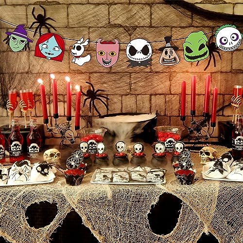 Z1juce Halloween Skull Party Banner 32PCS
