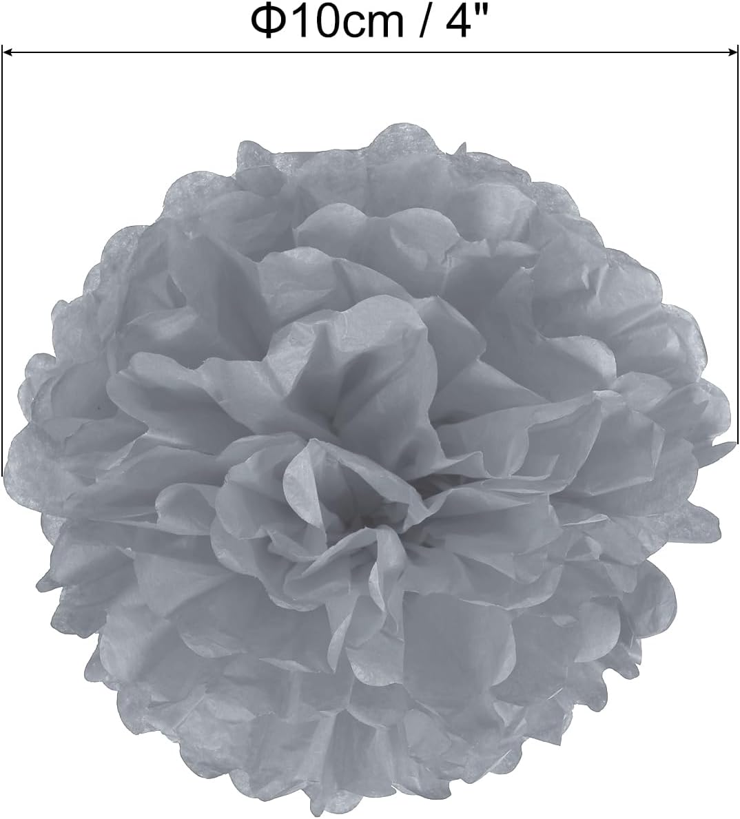 PATIKIL 4 Inch Grey Tissue Pom Poms Flowers 20 Pack