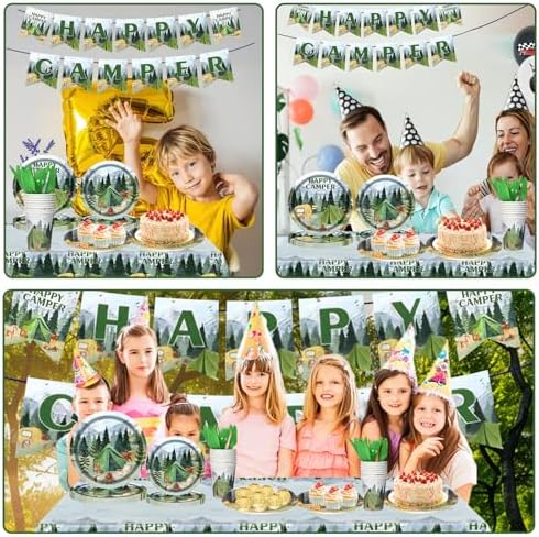 Nicime Happy Camper Party Supplies Set