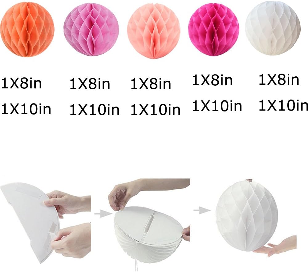 Daily Mall 10pcs Honeycomb Tissue Paper Decor Balls