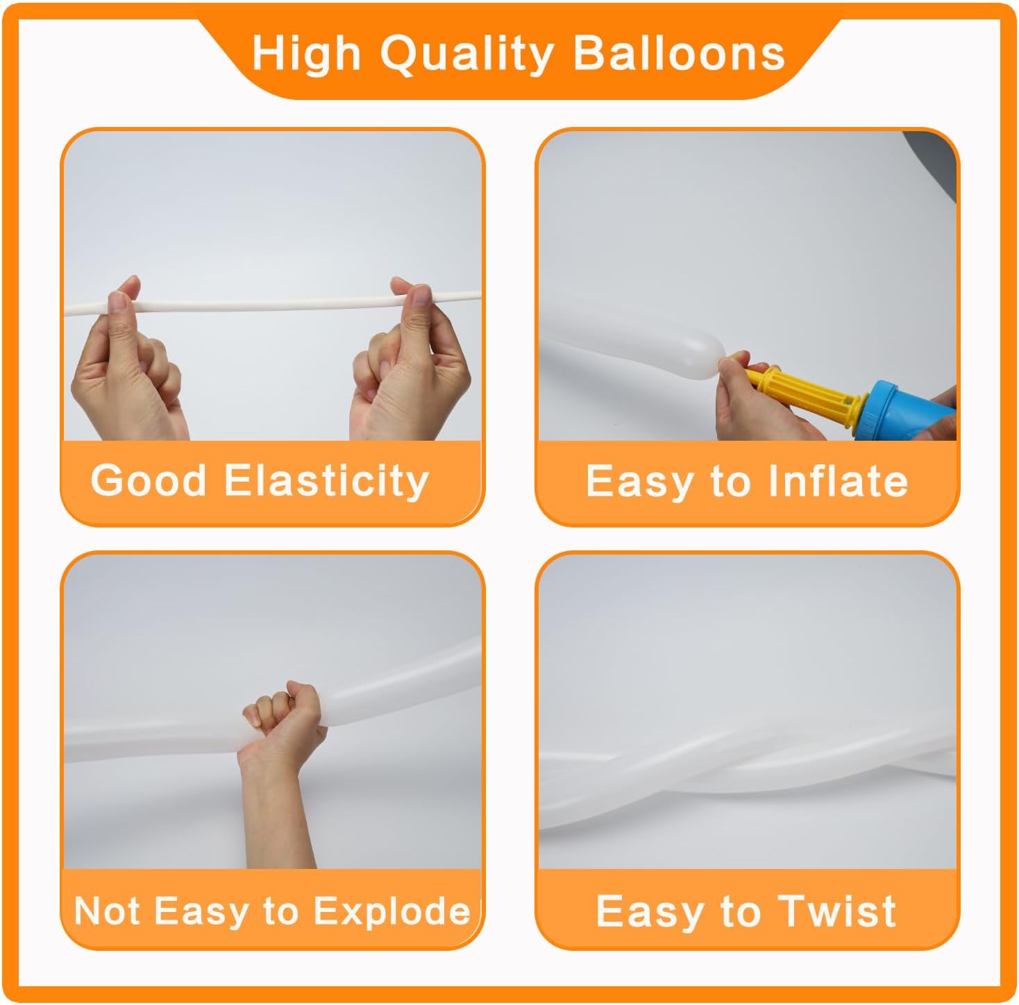 100Pcs White Twisting Animal Balloons for Party Decorations