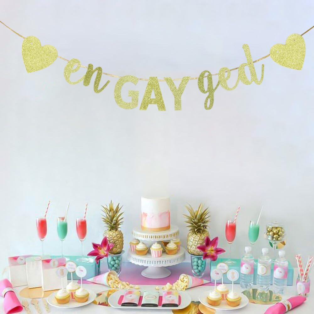 TENNYCHAOR Glitter Banner for Engagement Parties