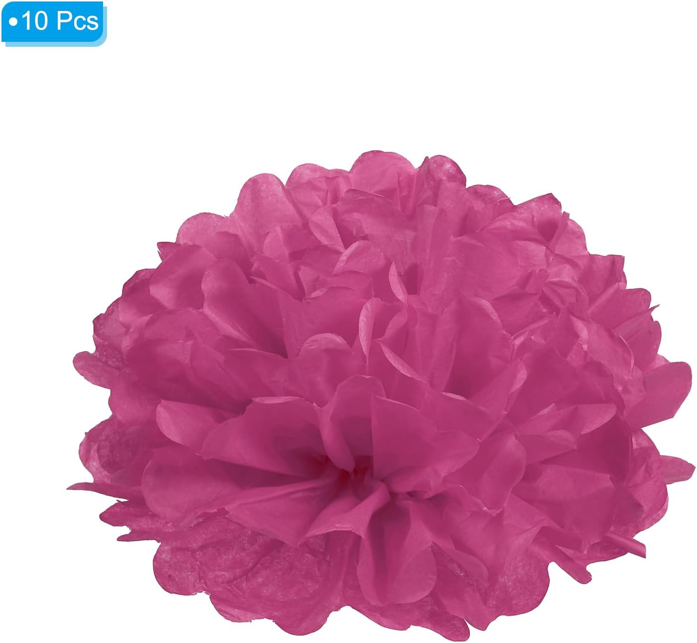 PATIKIL 8 Inch Fuchsia Tissue Pom Poms 10 Pack
