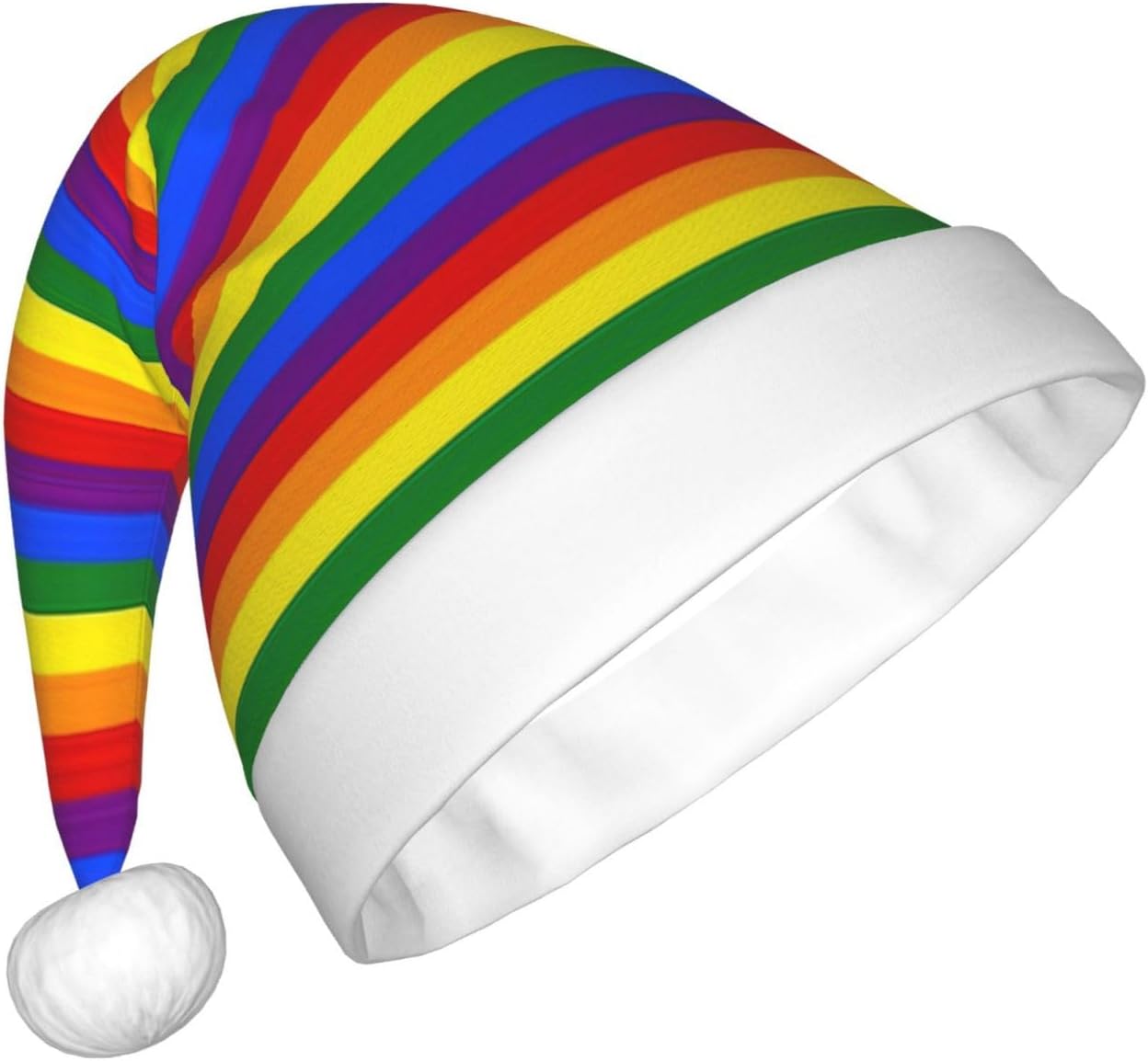 QINZHENG Personalized Rainbow Santa Hat