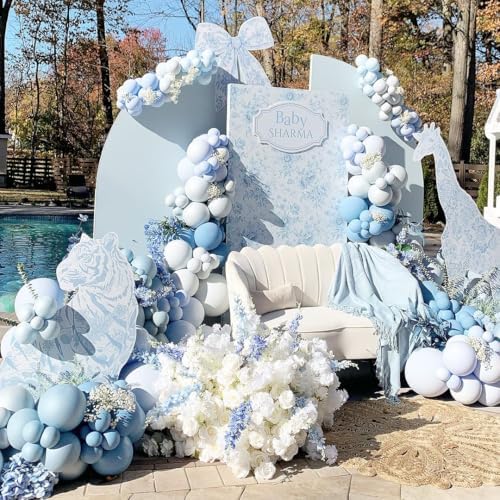 Dusty Blue Balloons Arch Kit with 134 pcs