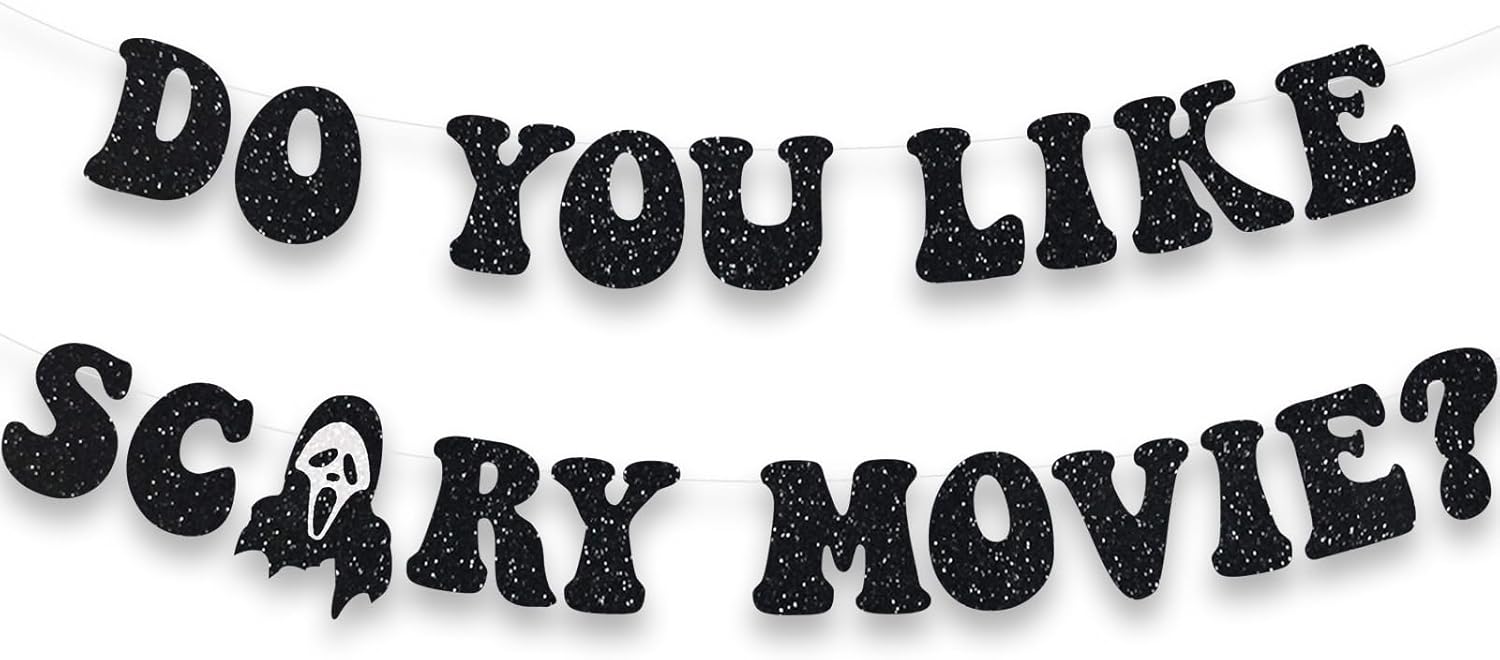Halloween Movie Night Party Banner Scream Garland Decor