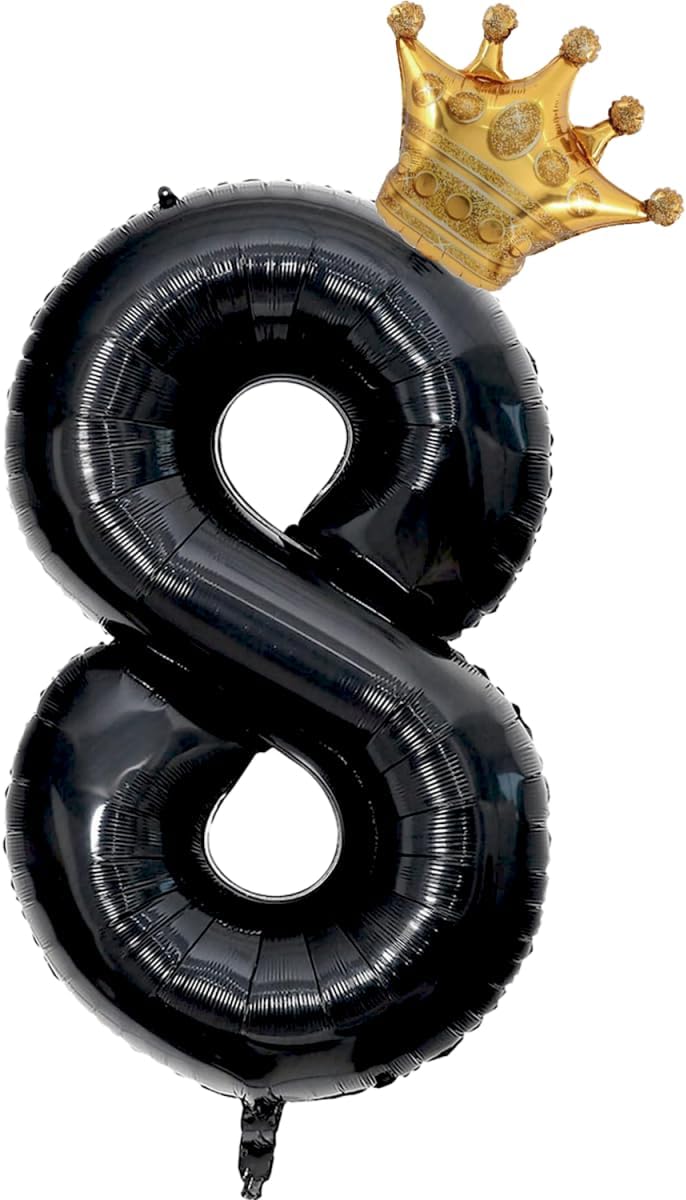 Black 8 Balloon Number 40 Inches Birthday Decorations